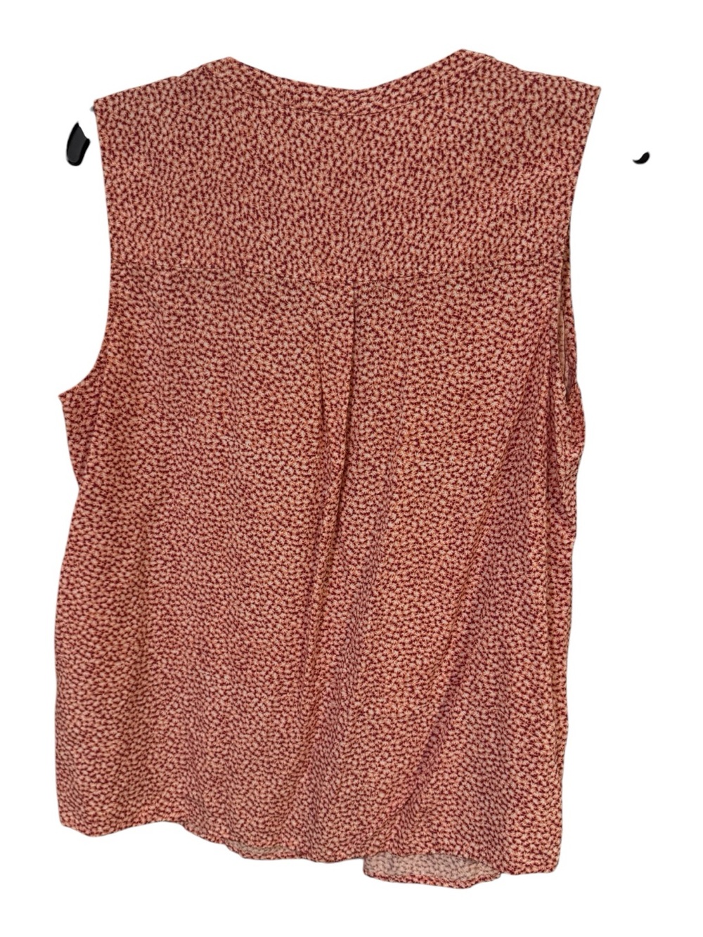 Gap Large Peach Ditsy Floral Sleeveless Pintuck V-Neck Rayon Blouse - Picture 3 of 5